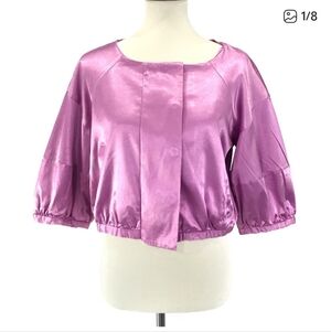 ECI Fuchsia Satin Crop Blazer Size 4p